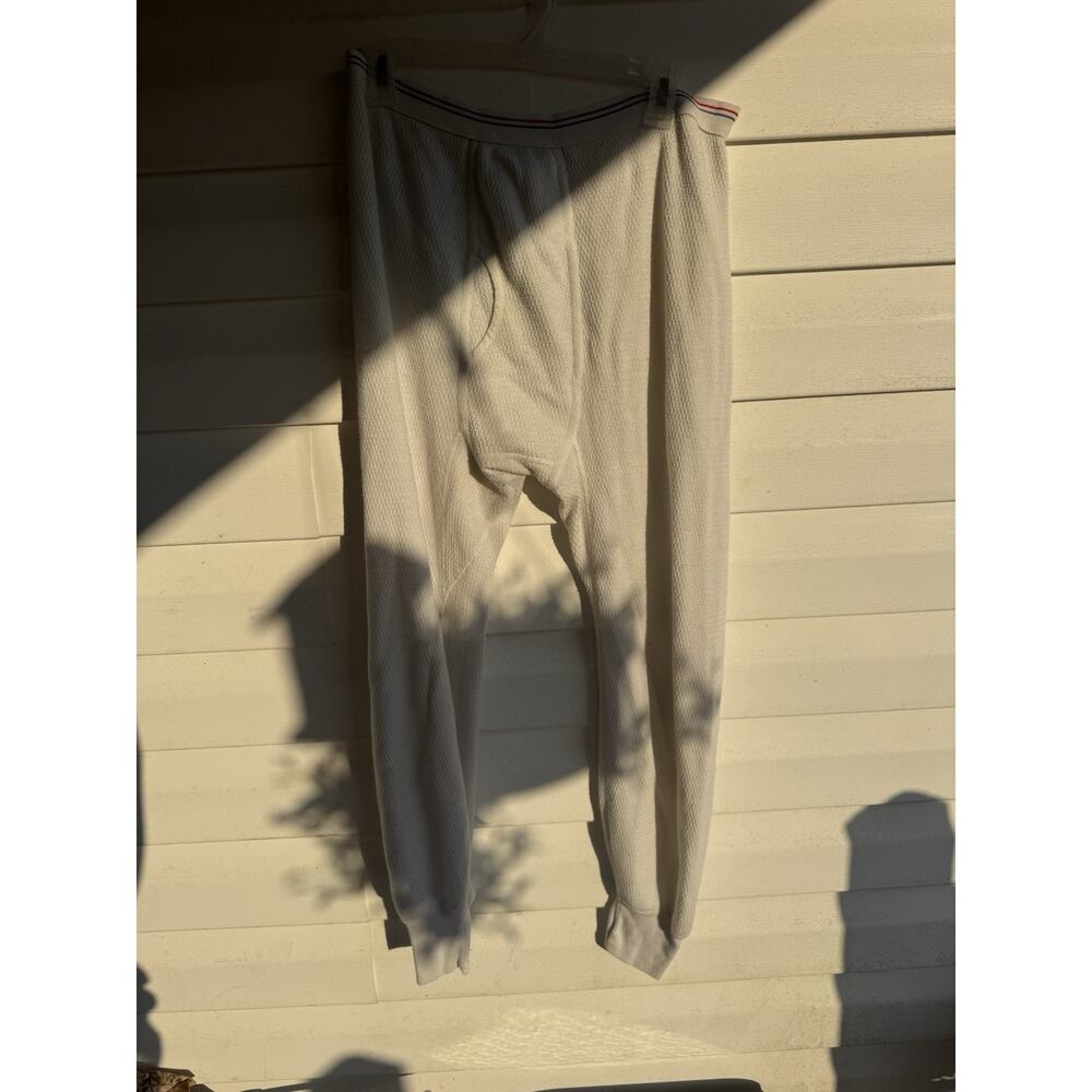 Vintage Arctex Thermal Pants Mens XL White Long Johns Base Layer Waffle Knit 80s